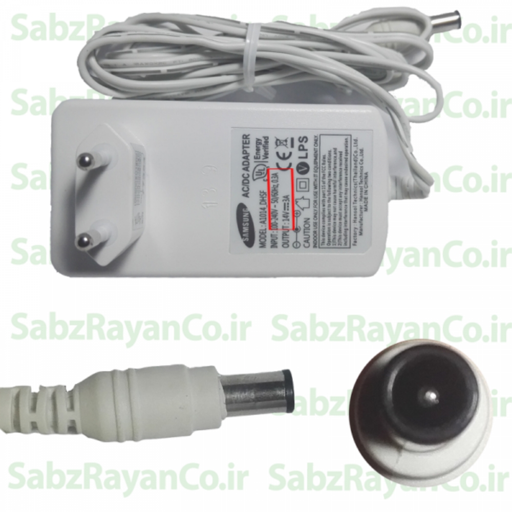 تصویر  آداپتور مانیتور سامسونگ 14 ولت 3.0 آمپر Samsung A1014-DHSF
