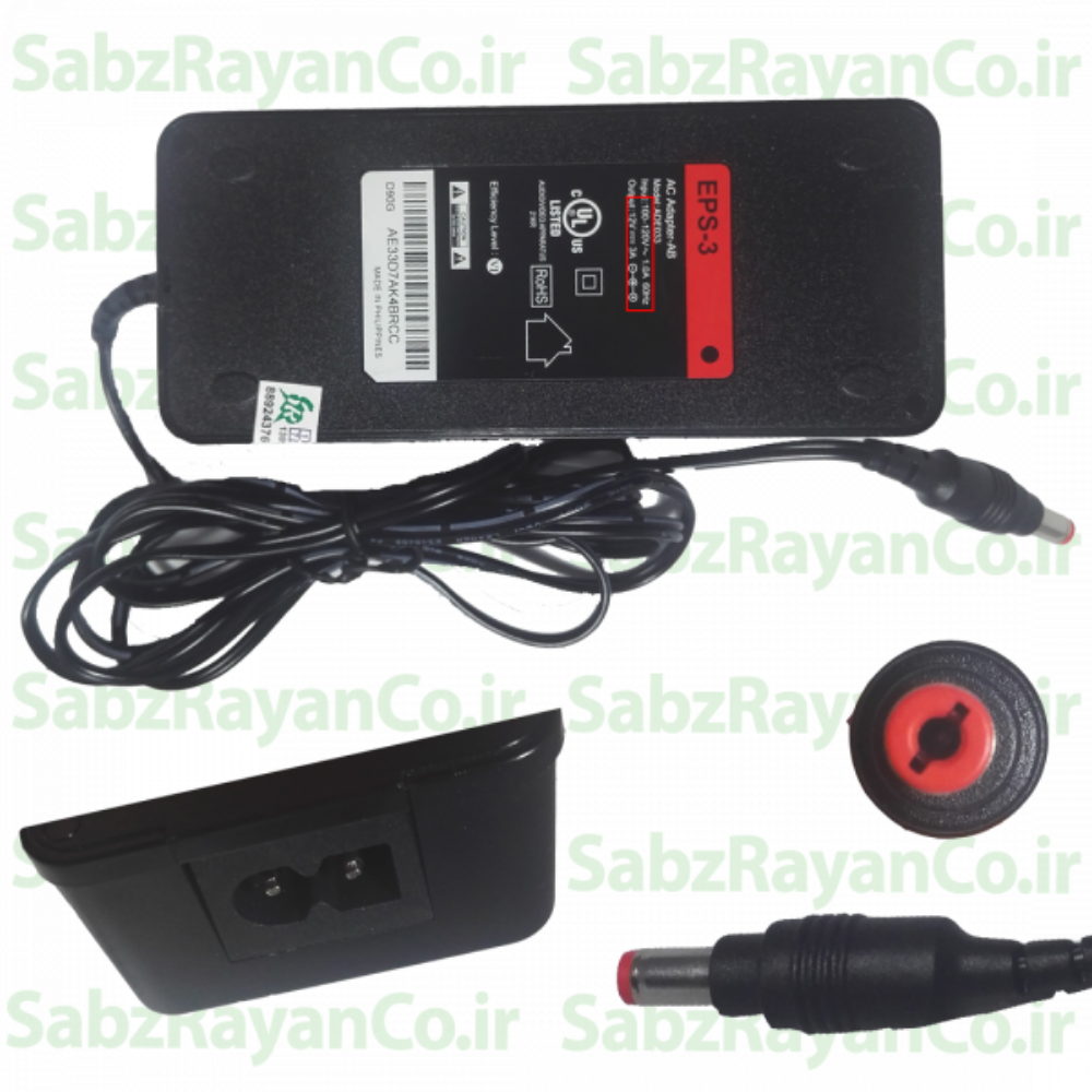 تصویر  آداپتور لپ تاپ پلی 12 ولت 3 آمپر PLAY ADE-033