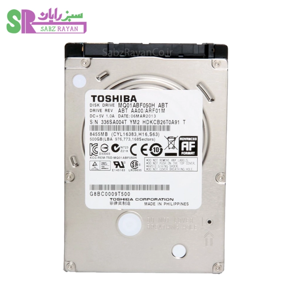 هارد لپ‌تاپ توشیبا ۵۰۰ گیگابایت ۵۴۰۰ دور